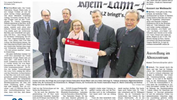 Artikel Rhein-Lahn Zeitung 24.12.2016