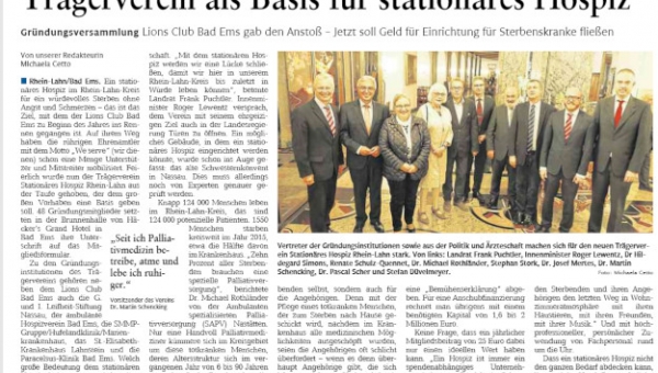 Artikel Rhein-Lahn Zeitung 08.11.2016