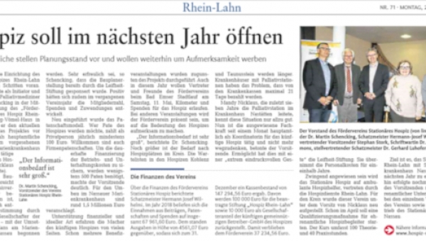 Artikel Rhein-Lahn Zeitung 25.03.2019